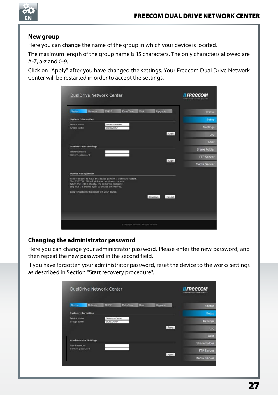 Freecom Technologies Dual Drive Network Center User Manual | Page 27 / 77