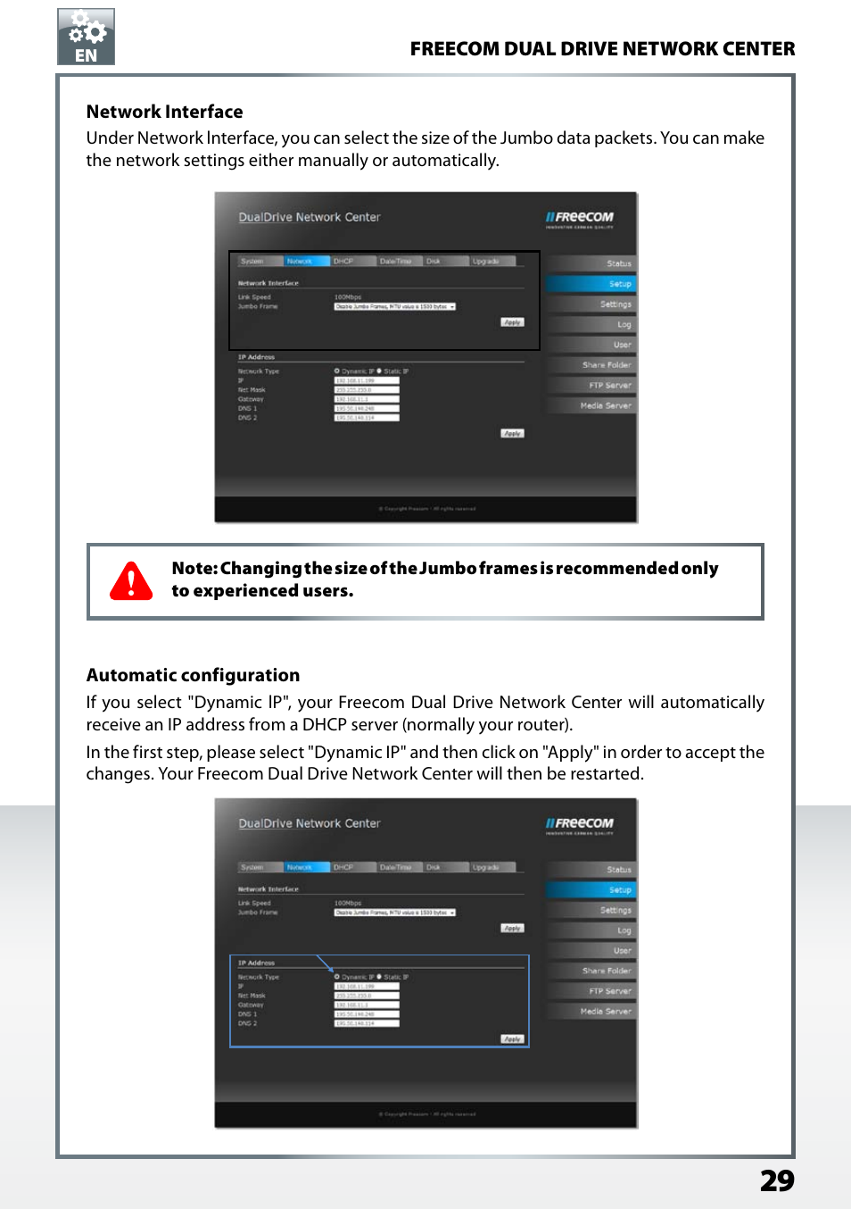 Freecom Technologies Dual Drive Network Center User Manual | Page 29 / 77