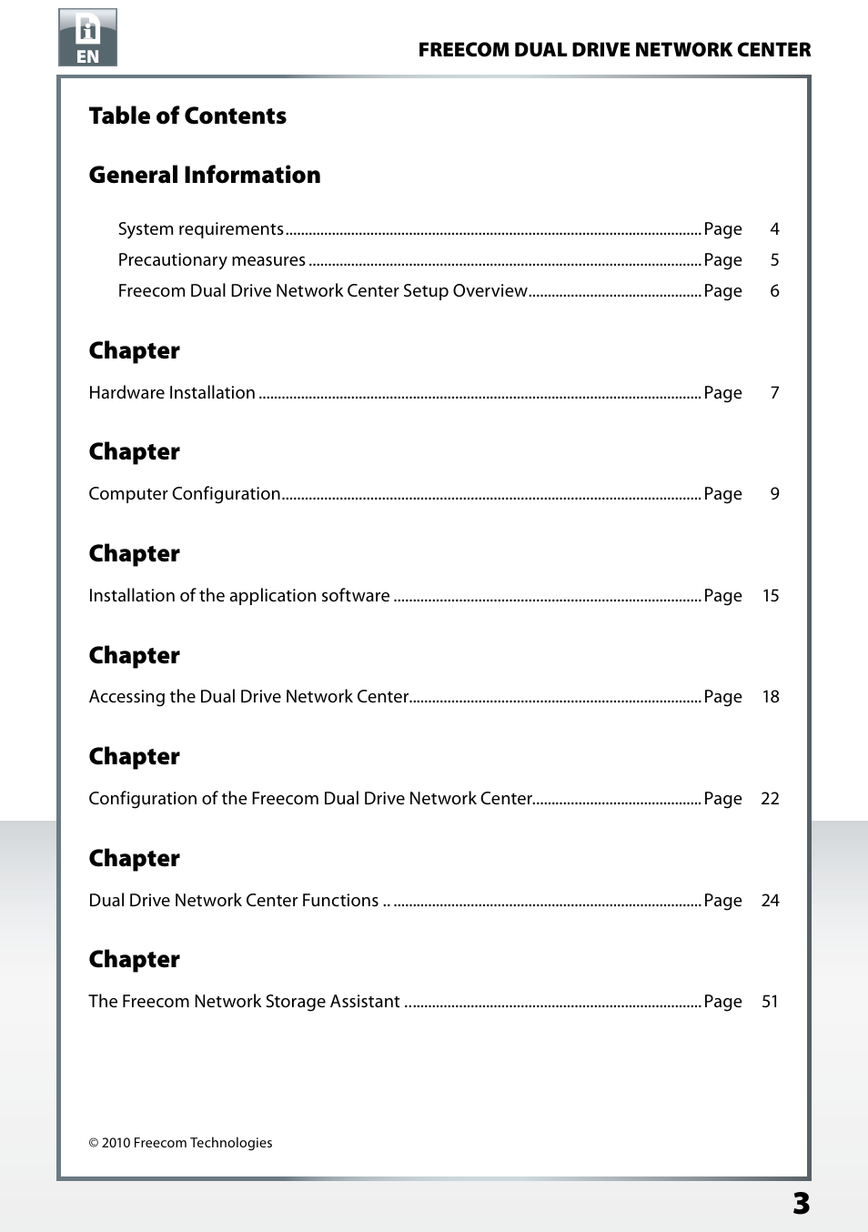 Freecom Technologies Dual Drive Network Center User Manual | Page 3 / 77
