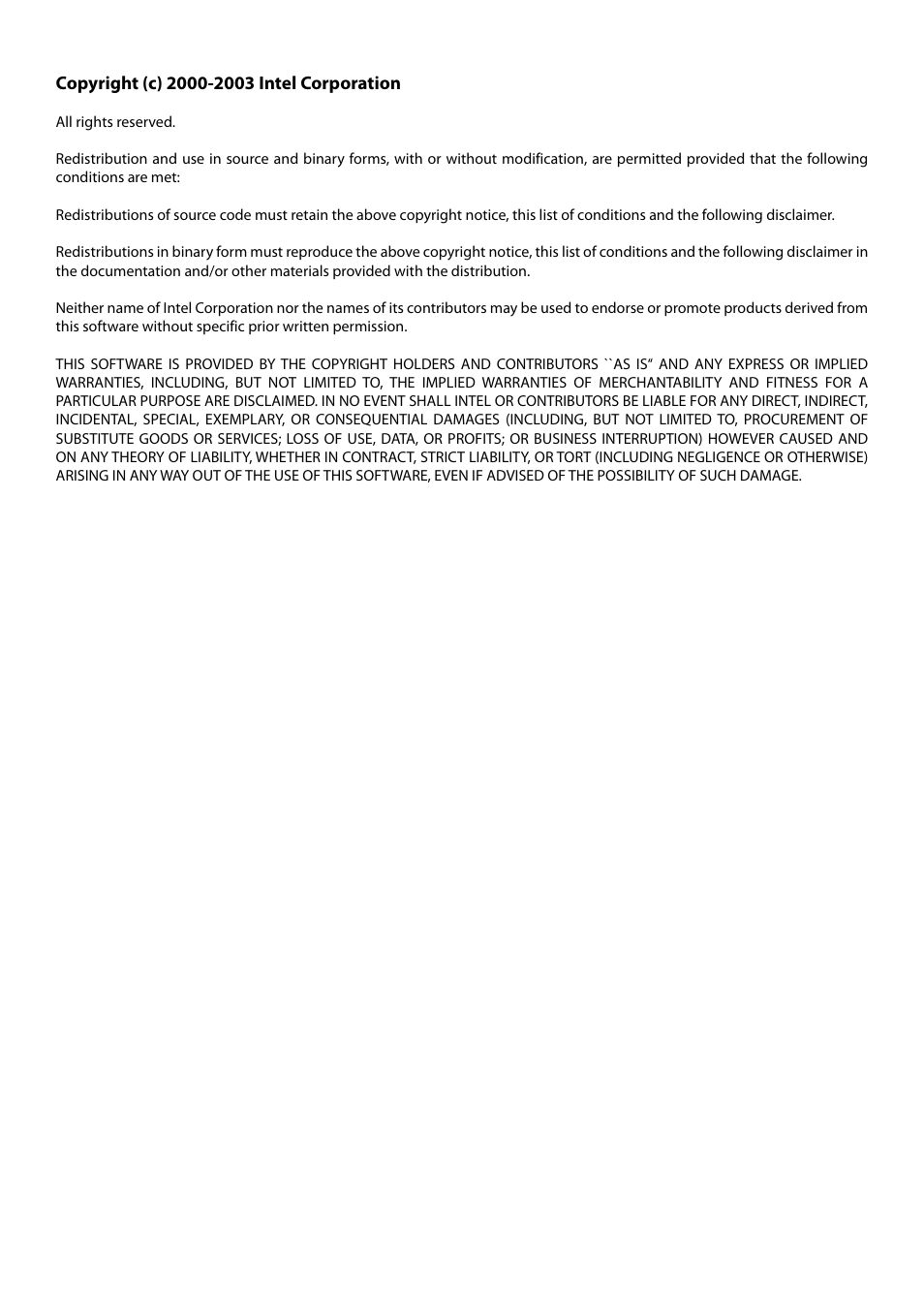 Copyright (c) 2000-2003 intel corporation | Freecom Technologies Dual Drive Network Center User Manual | Page 77 / 77
