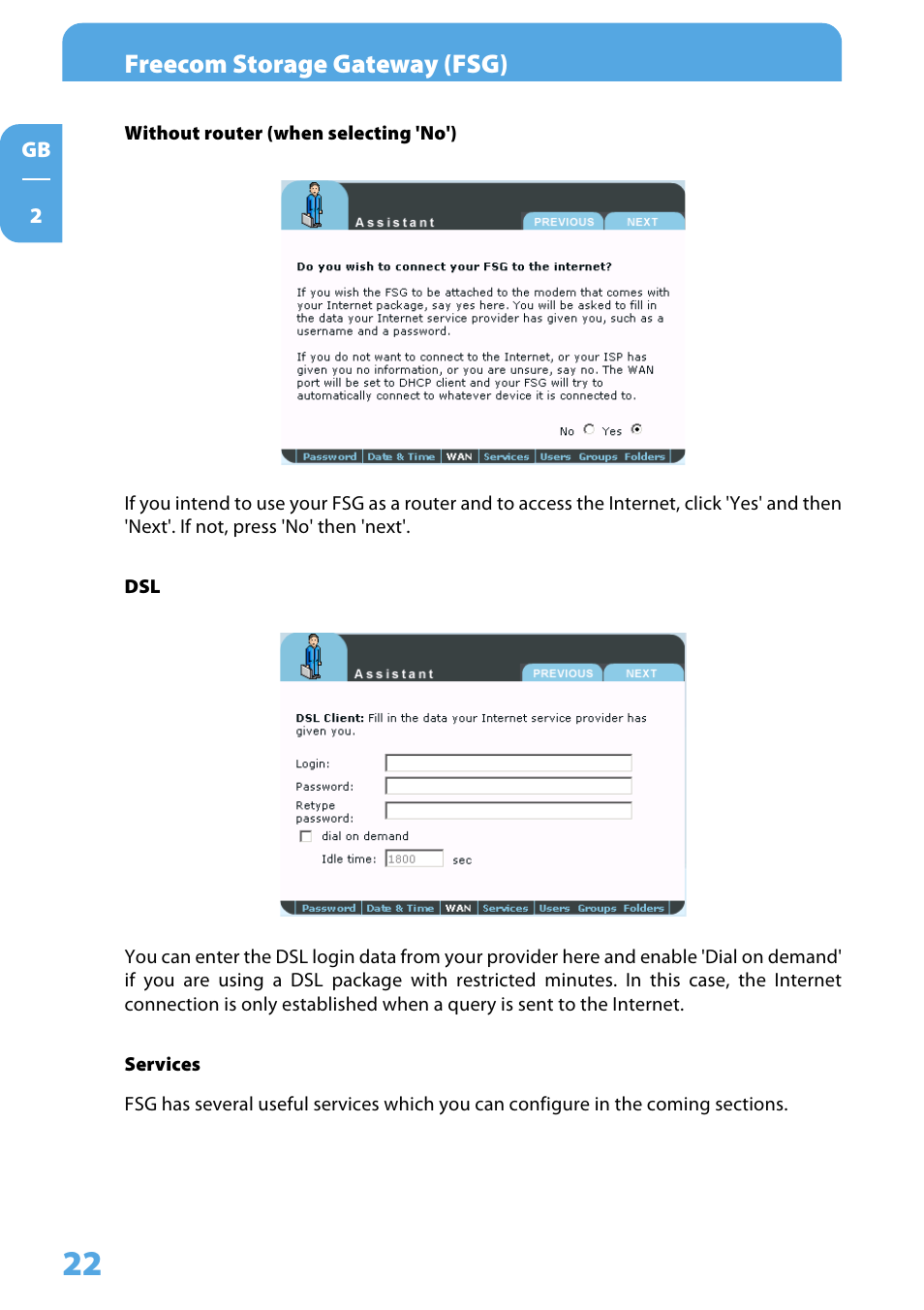 Freecom storage gateway (fsg) | Freecom Technologies Storage Gateway NETWORK HARD DRIVE User Manual | Page 22 / 129