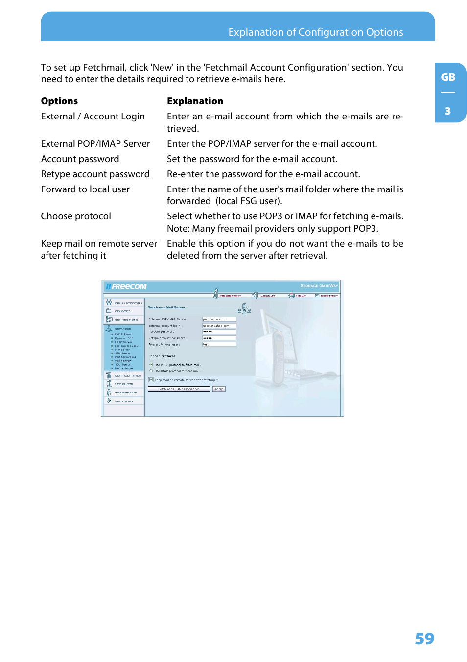 Freecom Technologies Storage Gateway NETWORK HARD DRIVE User Manual | Page 59 / 129