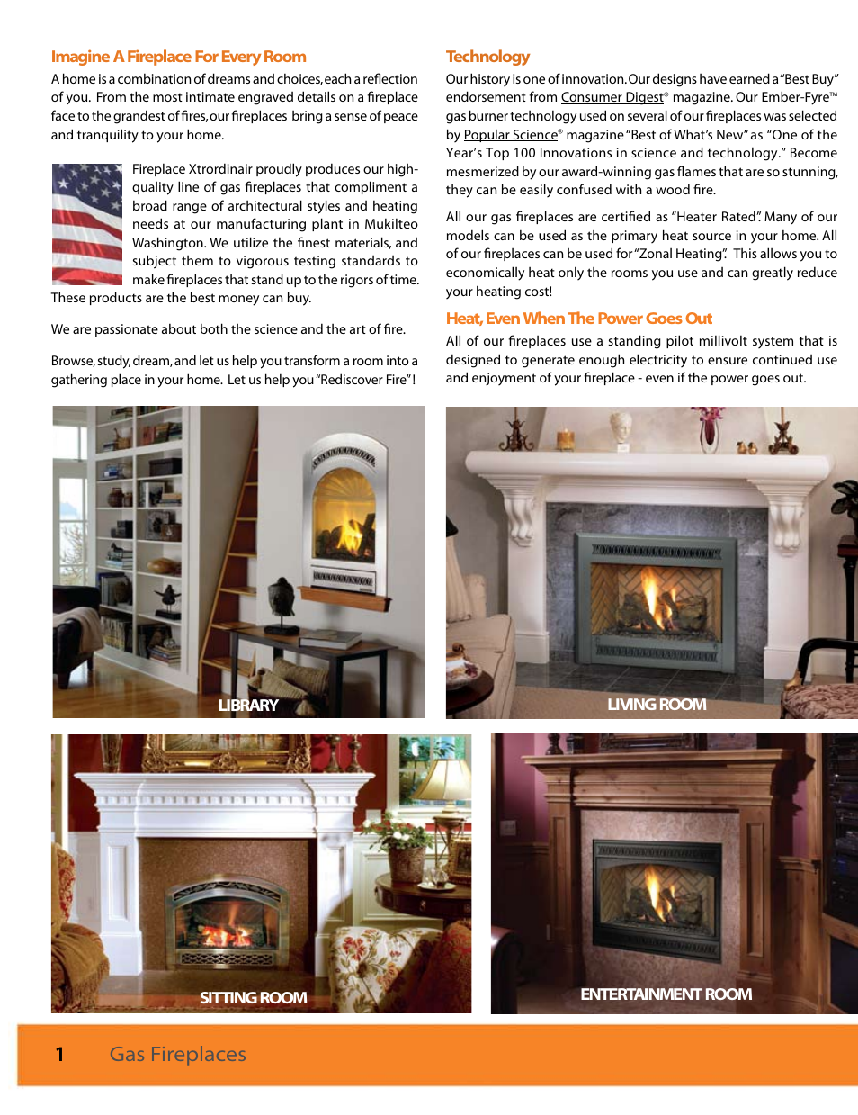 1gas fireplaces | FireplaceXtrordinair 564 SS (Space Saver) User Manual | Page 2 / 36