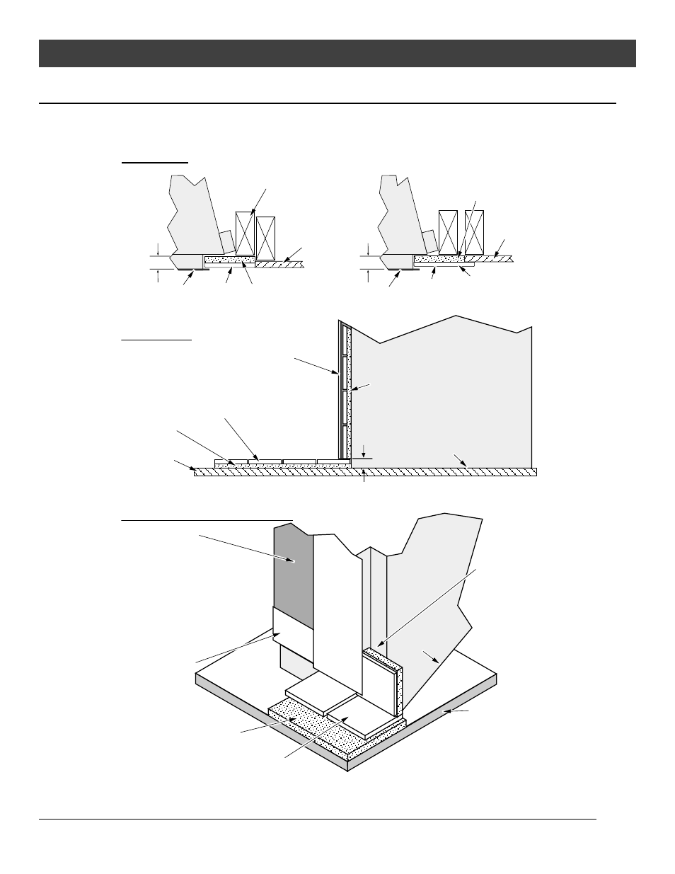 Installation, Top view, Side view three-dimensional view | Facing example - facing under 1” thick | FireplaceXtrordinair 44 DV XXL EF User Manual | Page 26 / 56