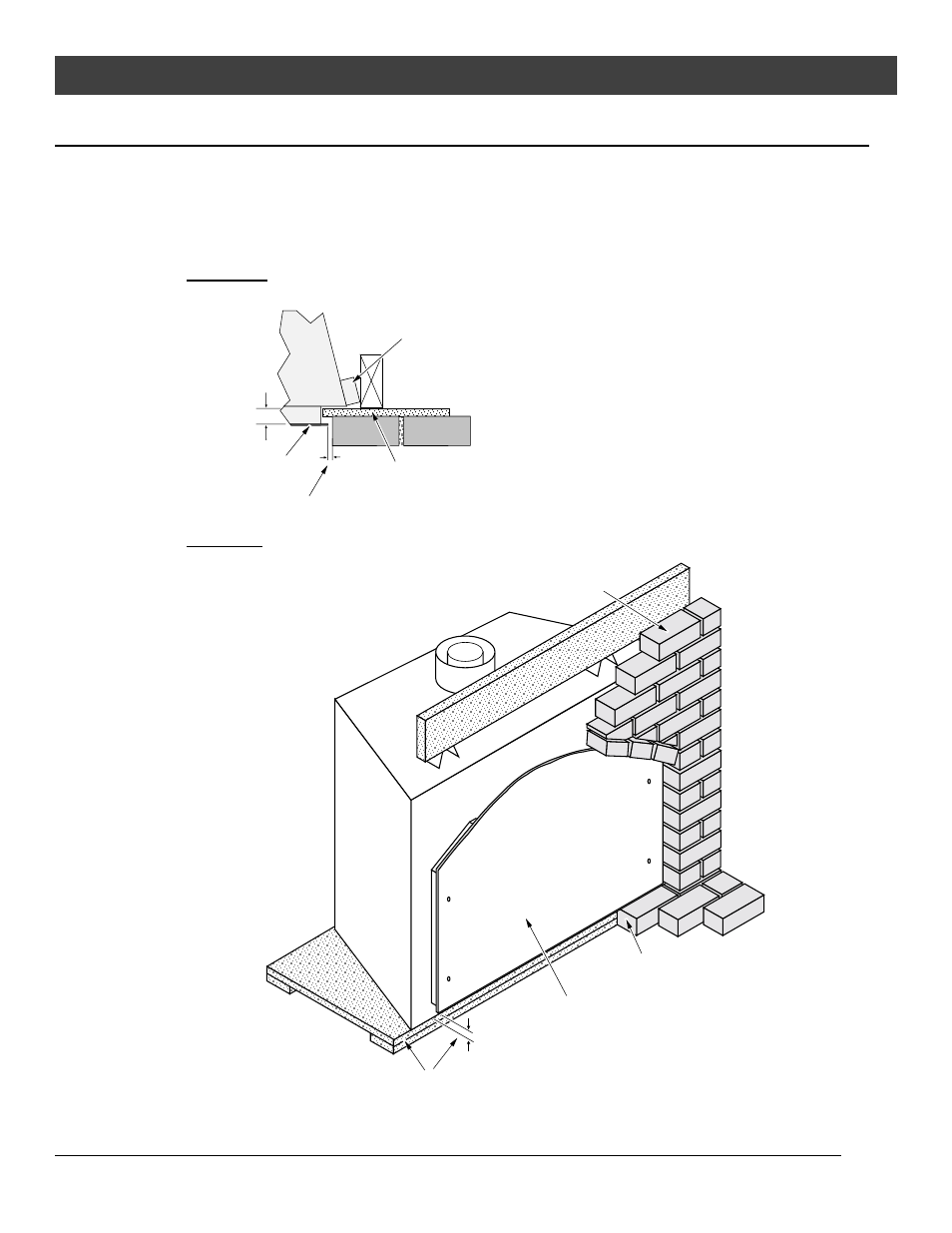 Installation, Facing example – facing over 1” thick, Top view | D view, For qualified installers only) | FireplaceXtrordinair 44 DV XXL EF User Manual | Page 27 / 56