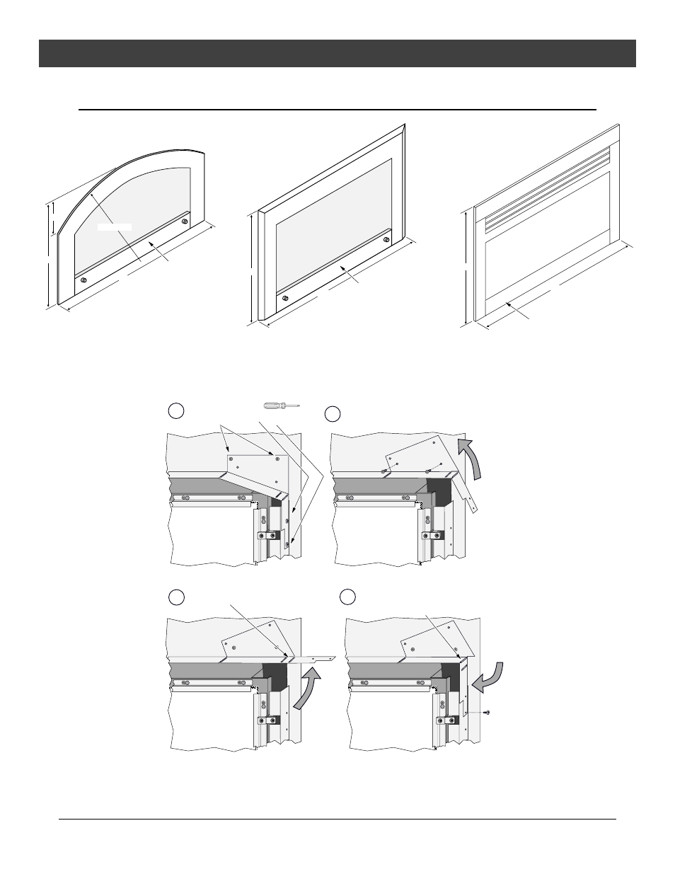 Installation, Face dimensions, Ba d c | For qualified installers only), Modifying the face angle for rectangular faces | FireplaceXtrordinair 36 DV EFIII User Manual | Page 13 / 52
