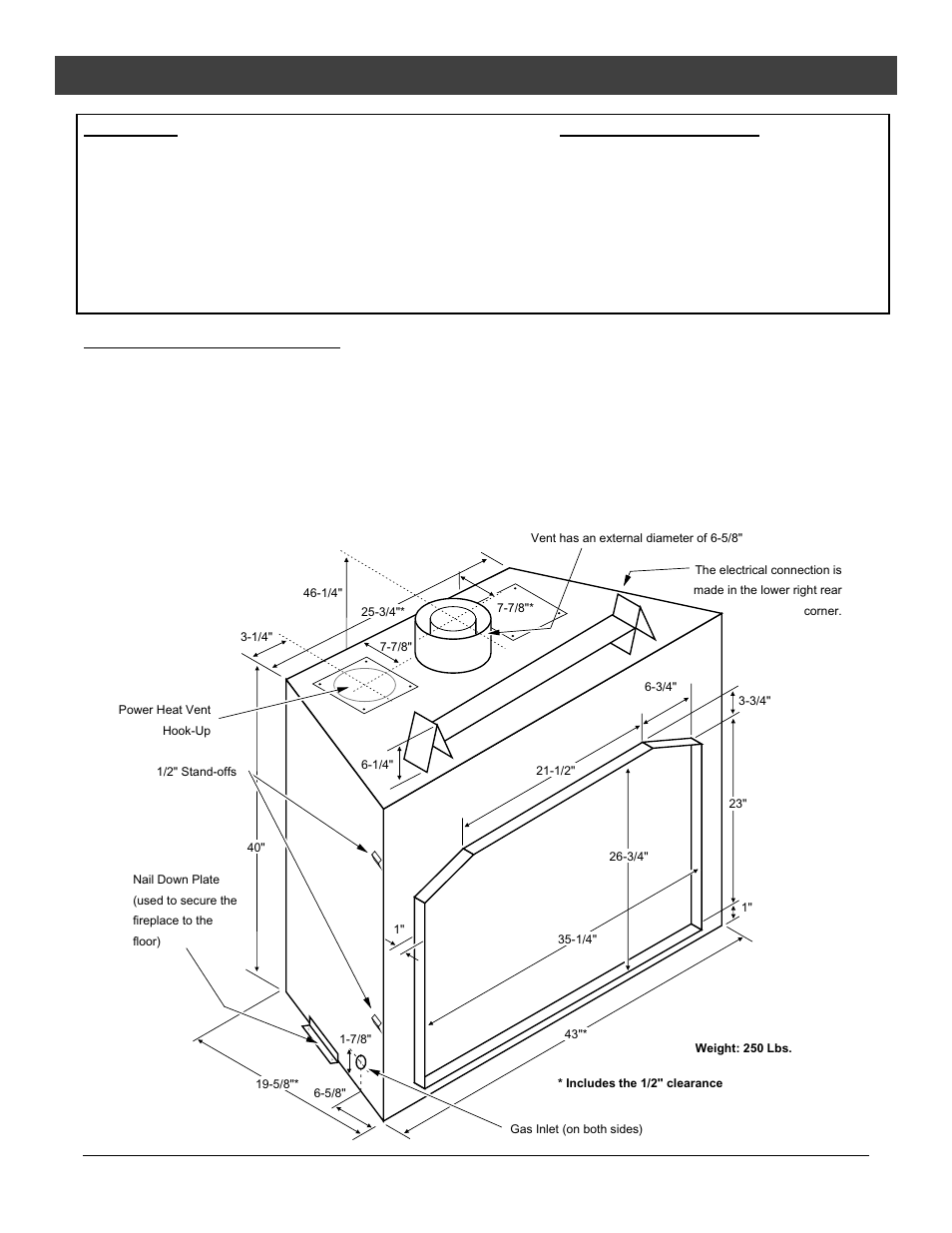 Features and specifications, Heating specifications | FireplaceXtrordinair 36 DV EFIII User Manual | Page 6 / 52