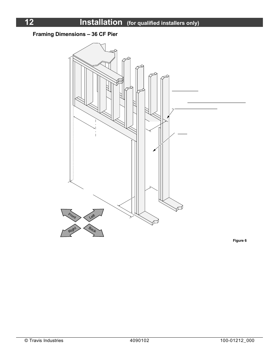 12 installation, For qualified installers only), Framing dimensions – 36 cf pier | FireplaceXtrordinair Revolution 36CF User Manual | Page 12 / 48