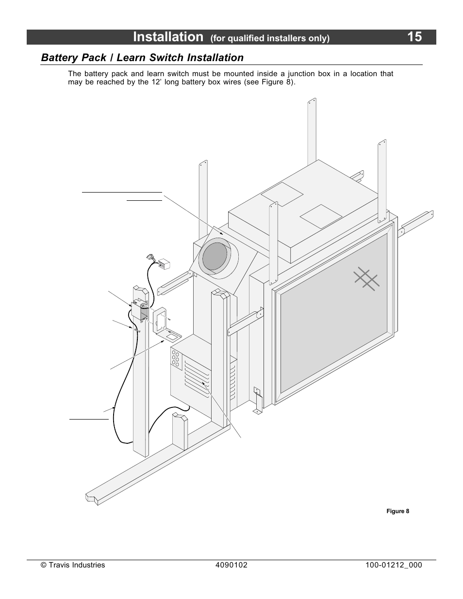 Installation, Battery pack / learn switch installation, For qualified installers only) | FireplaceXtrordinair Revolution 36CF User Manual | Page 15 / 48