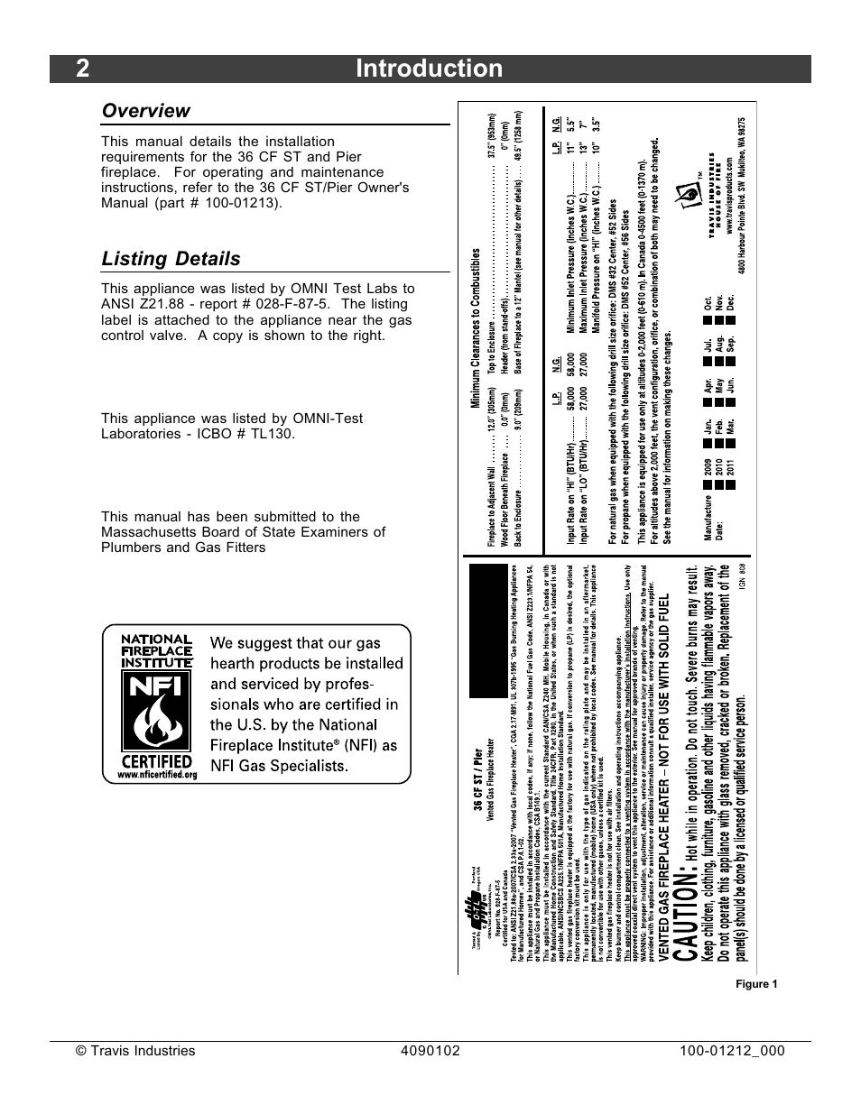 2introduction | FireplaceXtrordinair Revolution 36CF User Manual | Page 2 / 48