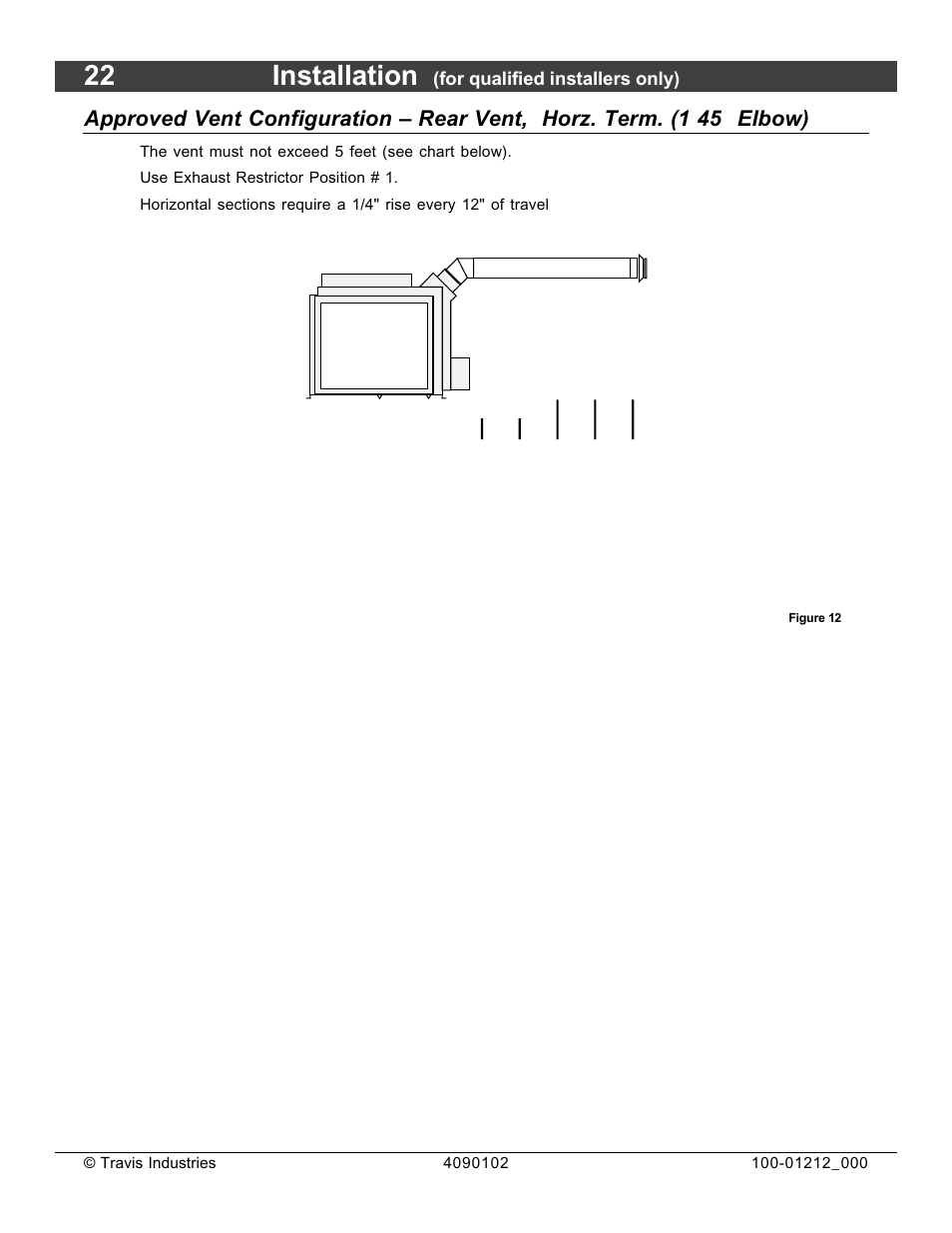 22 installation, 0 feet 5 feet (max) | FireplaceXtrordinair Revolution 36CF User Manual | Page 22 / 48