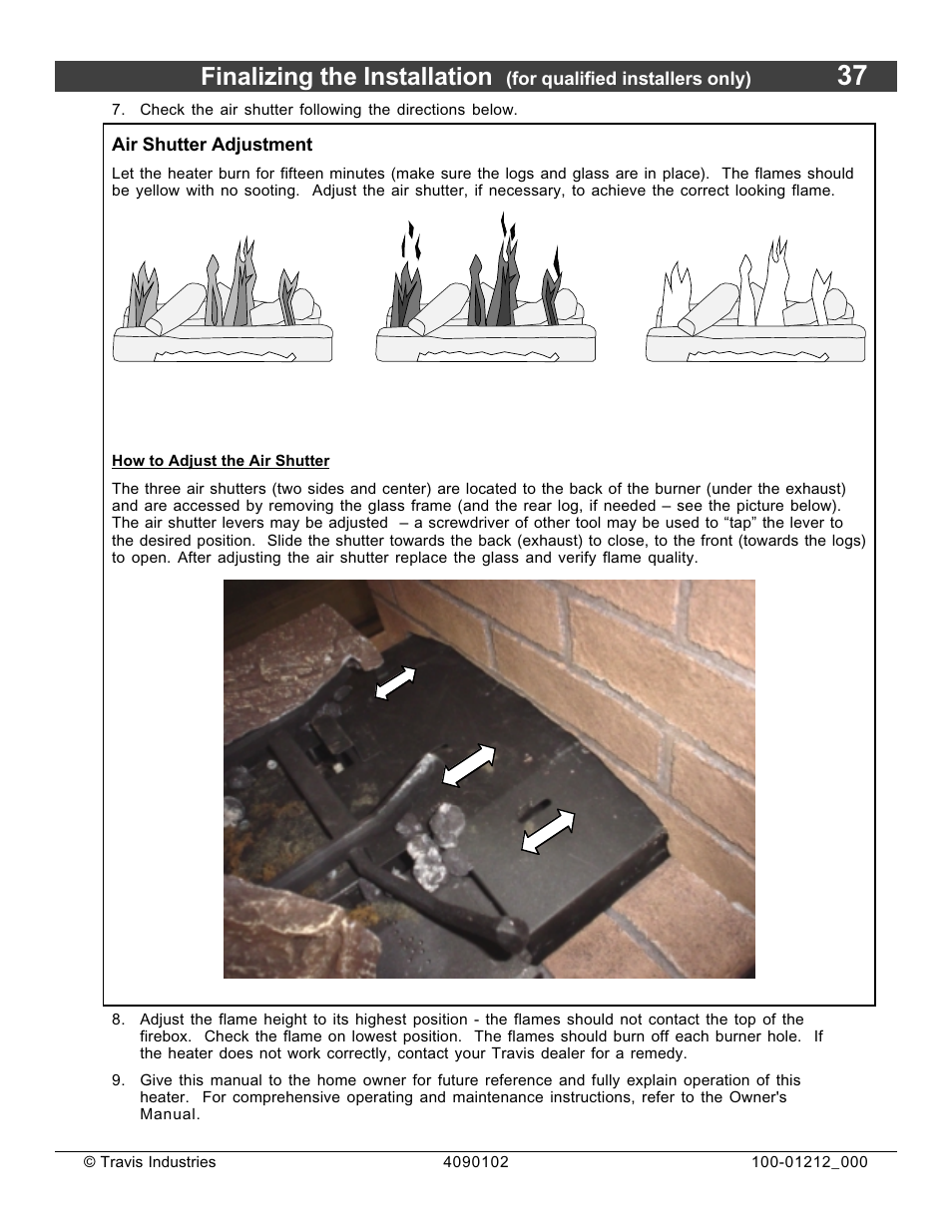 Finalizing the installation | FireplaceXtrordinair Revolution 36CF User Manual | Page 37 / 48