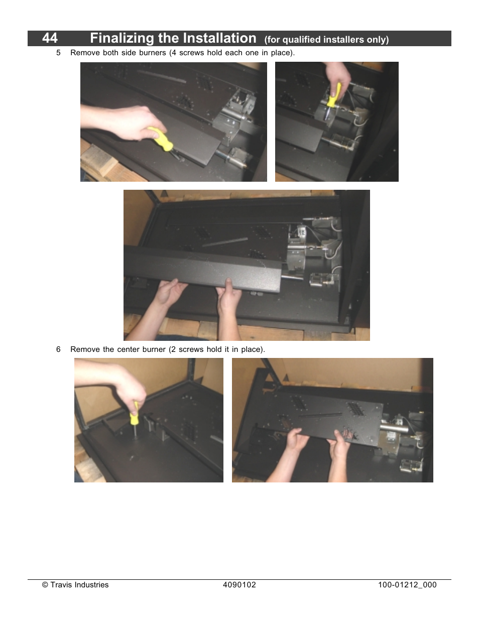 44 finalizing the installation | FireplaceXtrordinair Revolution 36CF User Manual | Page 44 / 48