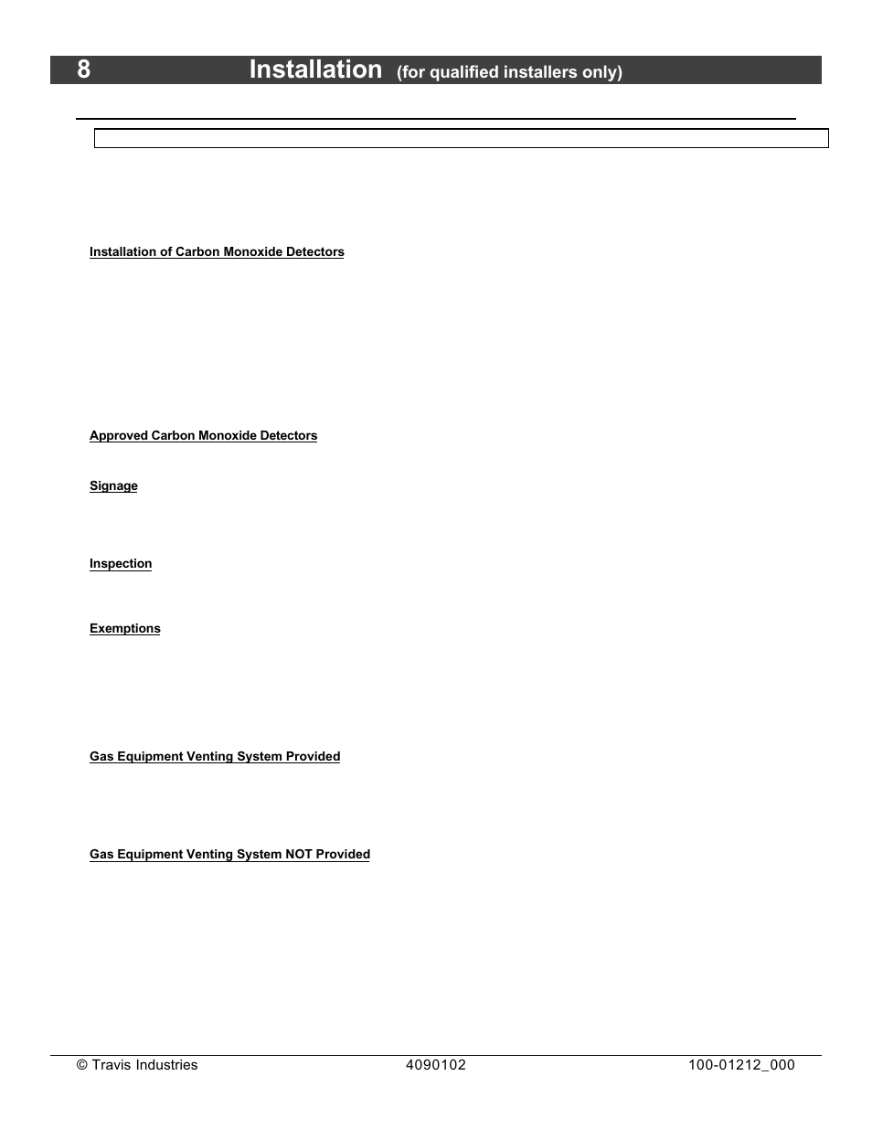 8installation, Massachusetts requirements | FireplaceXtrordinair Revolution 36CF User Manual | Page 8 / 48