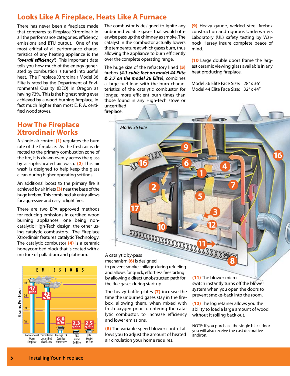 Looks like a fireplace, heats like a furnace, How the fireplace xtrordinair works | FireplaceXtrordinair FPX 44 User Manual | Page 6 / 8