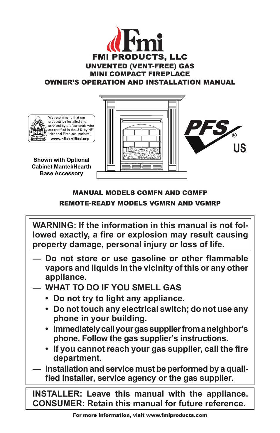 FMI CGMFN User Manual | 36 pages