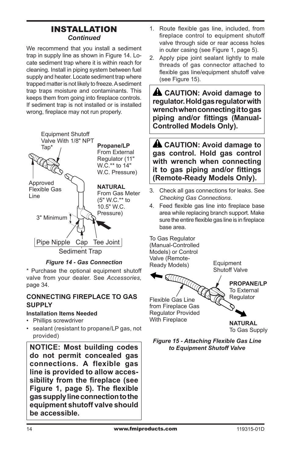 Installation | FMI CGMFN User Manual | Page 14 / 36
