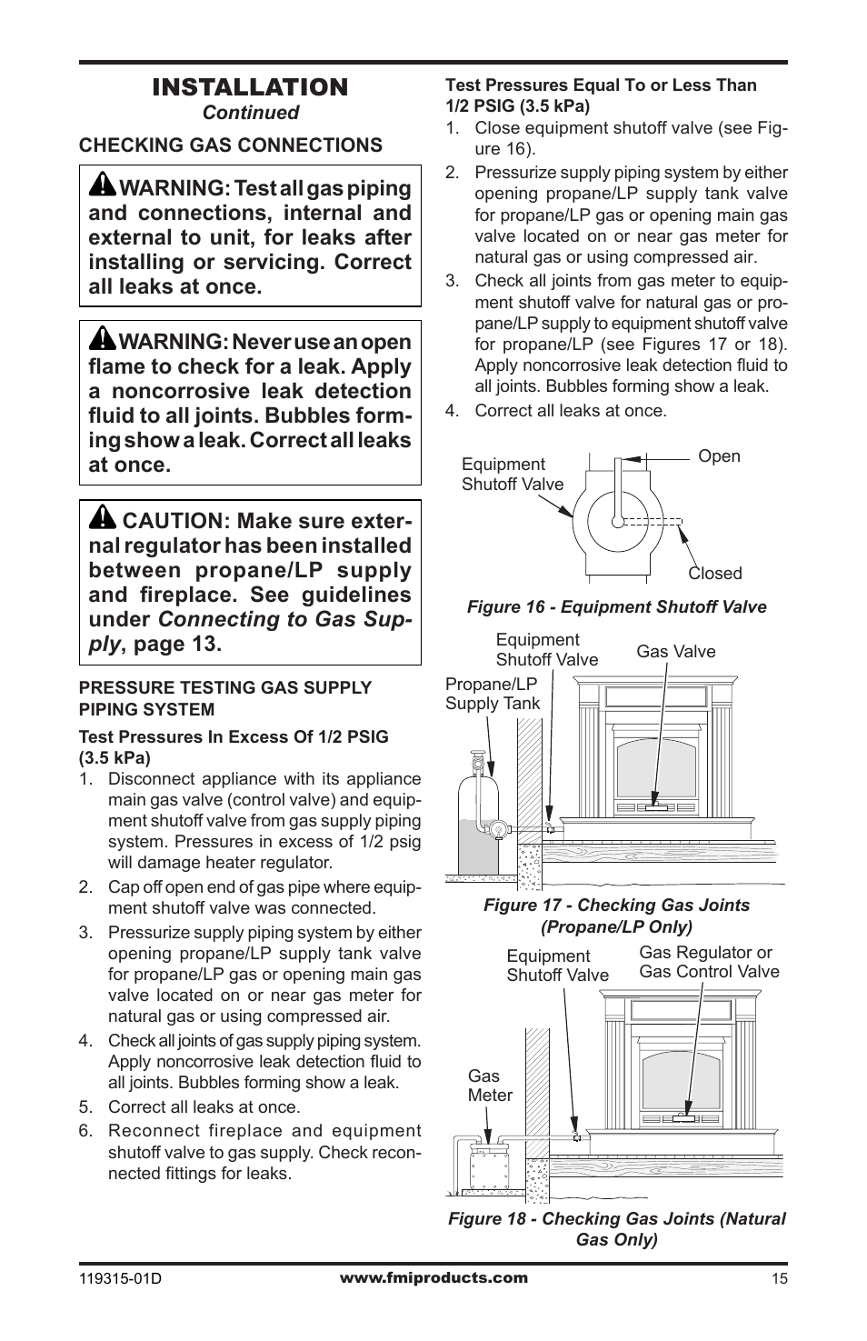 Installation | FMI CGMFN User Manual | Page 15 / 36