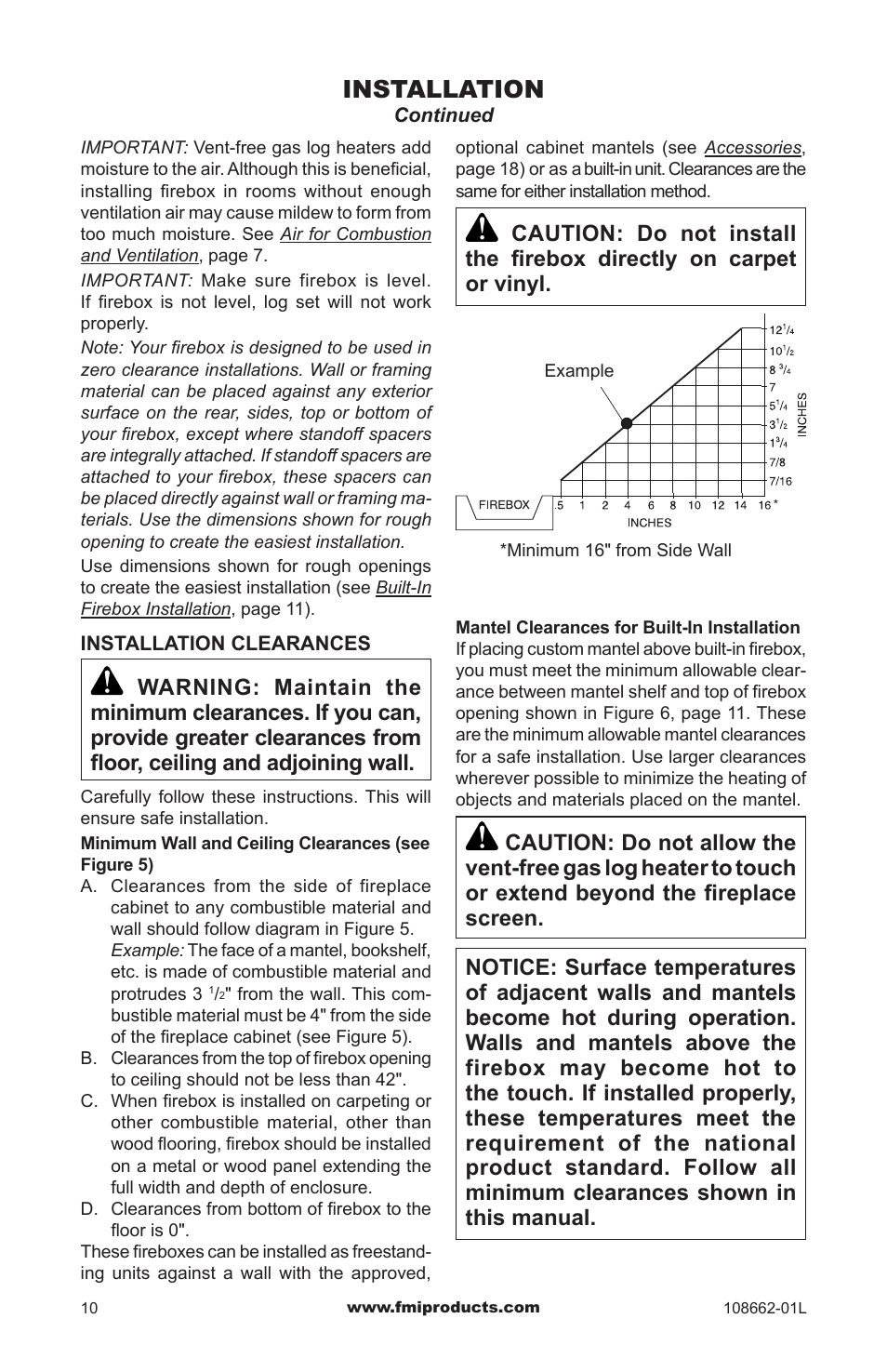 Installation | FMI VFB36NC1 User Manual | Page 10 / 24