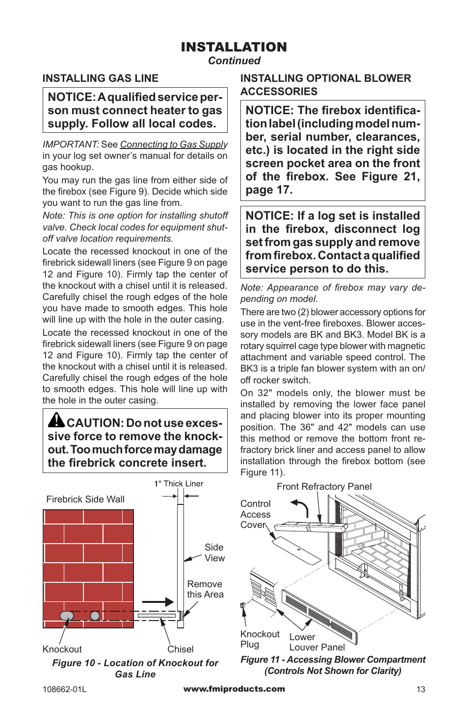 Installation | FMI VFB36NC1 User Manual | Page 13 / 24