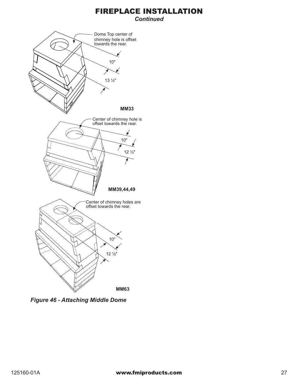 Fireplace installation | FMI MASONRY FIREBOX MM33 User Manual | Page 27 / 44
