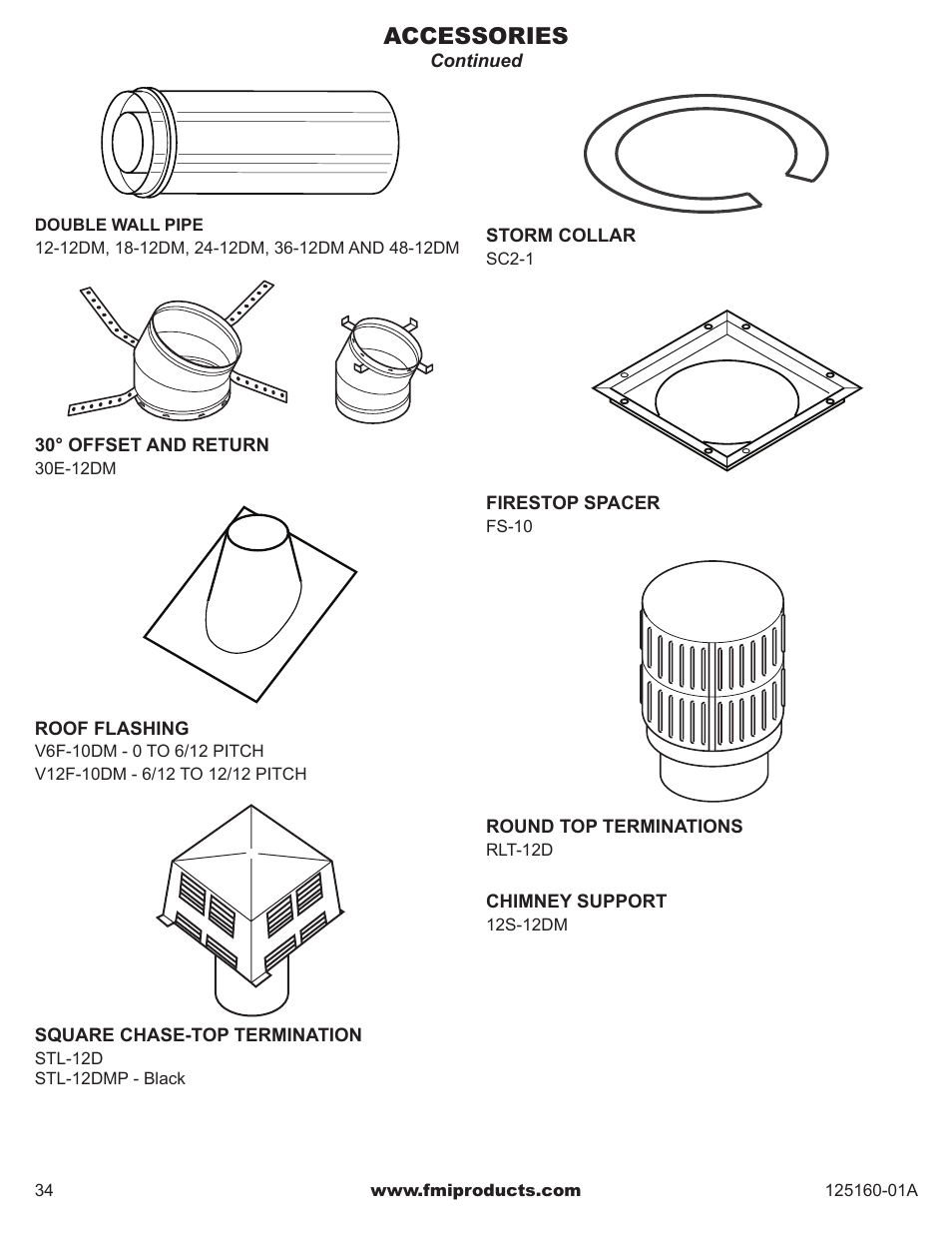 Accessories | FMI MASONRY FIREBOX MM33 User Manual | Page 34 / 44