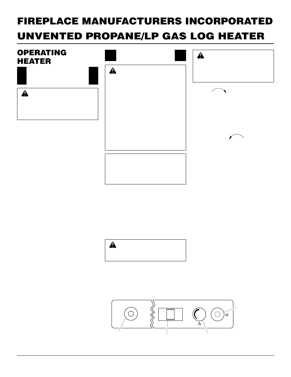 Operating heater, For your safety read before lighting, Lighting instructions | FMI FVF30PW User Manual | Page 14 / 24