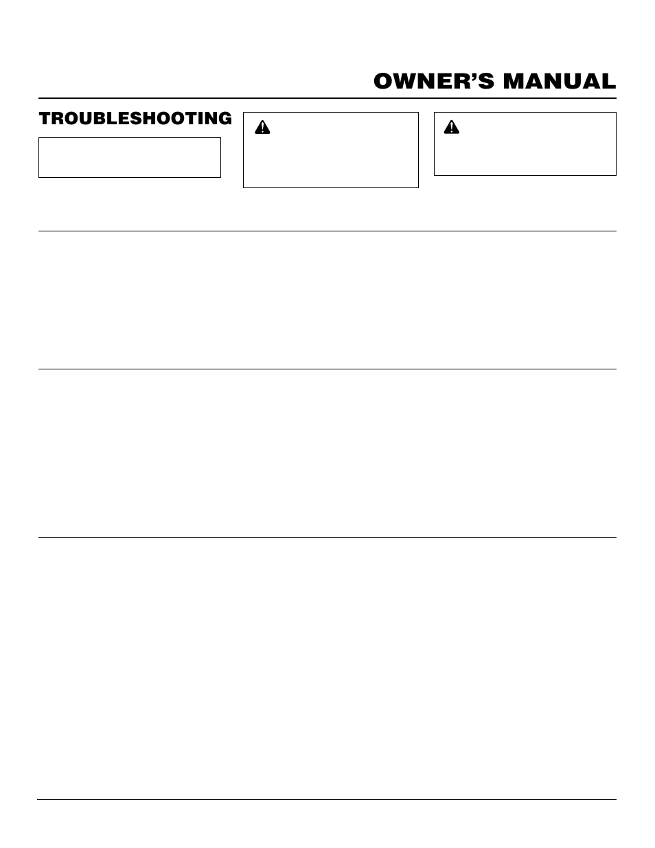 Owner’s manual, Troubleshooting | FMI FVF30PW User Manual | Page 17 / 24