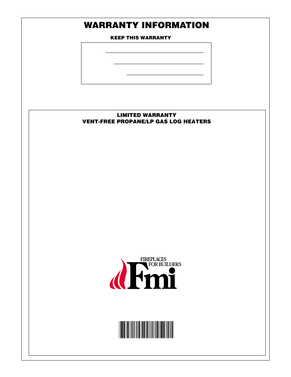 Warranty information | FMI FVF30PW User Manual | Page 24 / 24