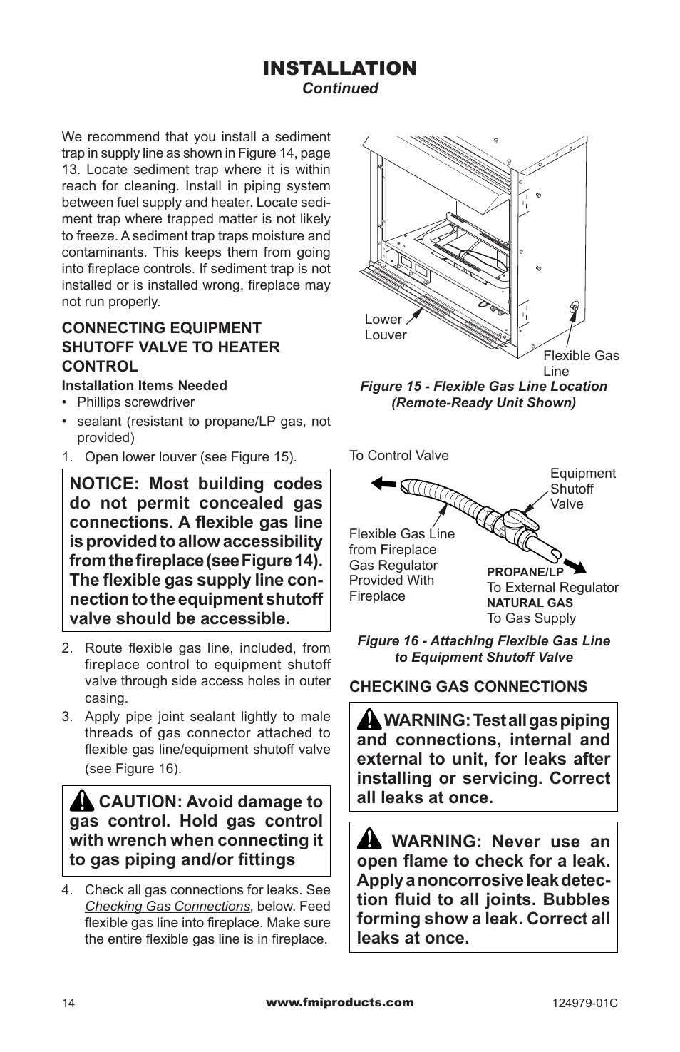 Installation | FMI COMFORT FLAME CDCFPRB User Manual | Page 14 / 32