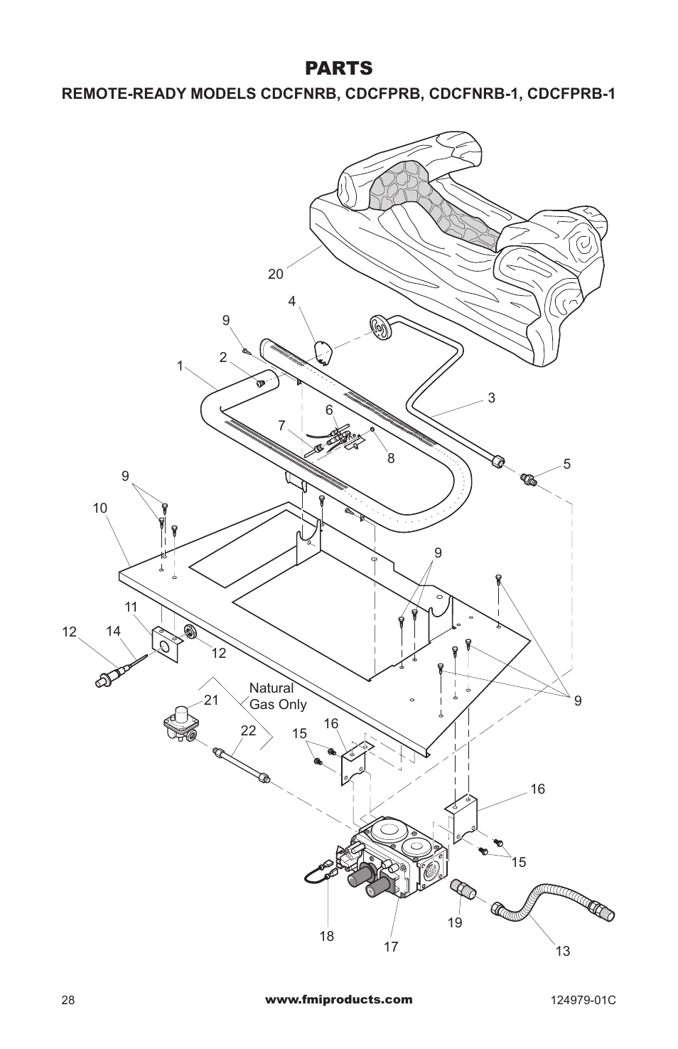Parts | FMI COMFORT FLAME CDCFPRB User Manual | Page 28 / 32