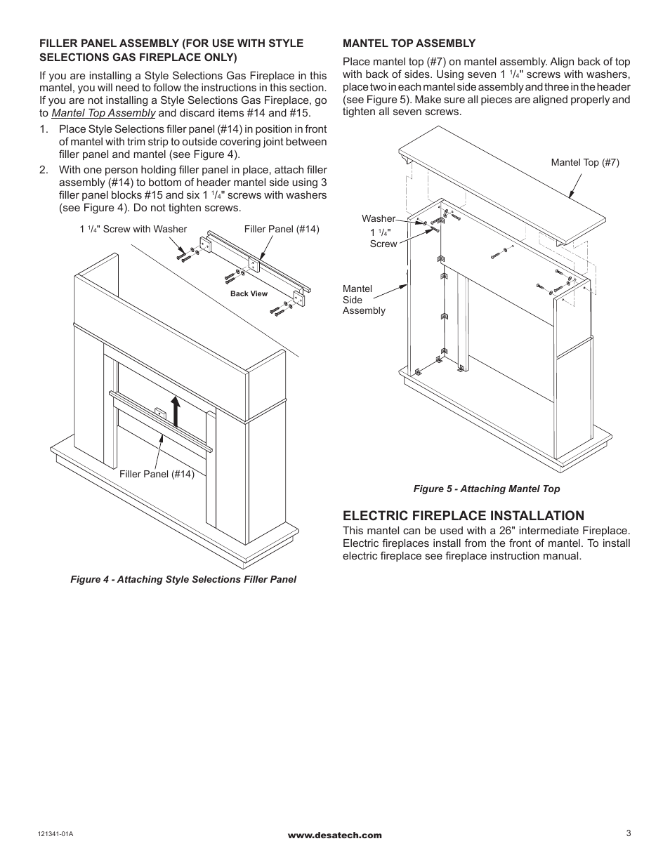 Electric fireplace installation | FMI W26LTF User Manual | Page 3 / 12