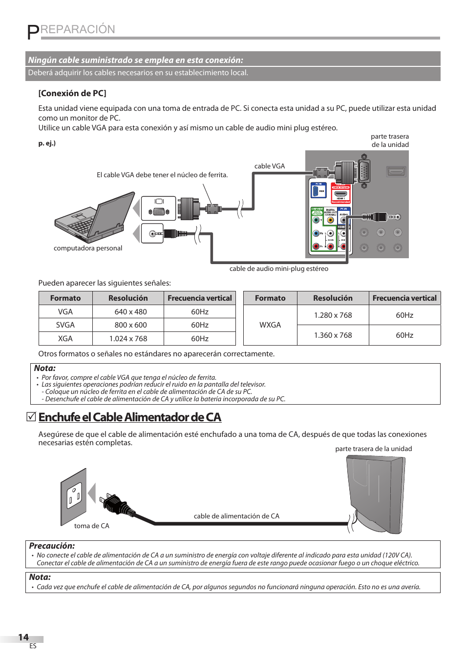 Reparación, Enchufe el cable alimentador de ca | FUNAI Emerson LD195EMX User Manual | Page 122 / 162