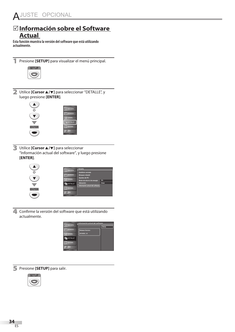 Juste opcional, Información sobre el software actual | FUNAI Emerson LD195EMX User Manual | Page 142 / 162