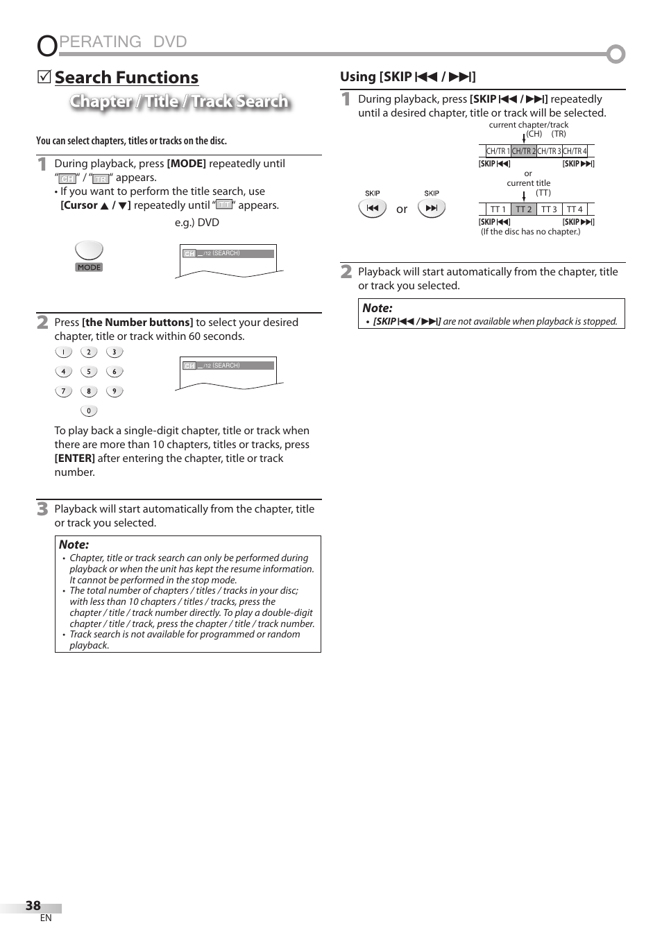 Perating dvd | FUNAI Emerson LD195EMX User Manual | Page 38 / 162