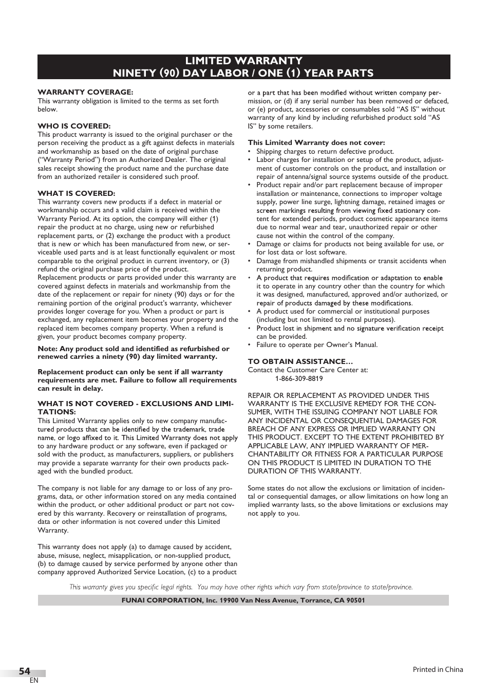 FUNAI Emerson LD195EMX User Manual | Page 54 / 162