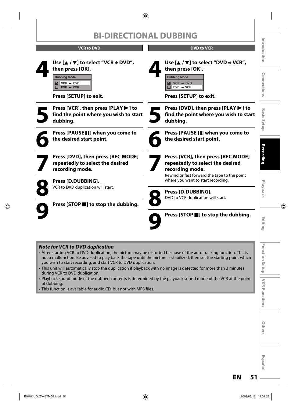 FUNAI ZV457MG9 User Manual | Page 53 / 110