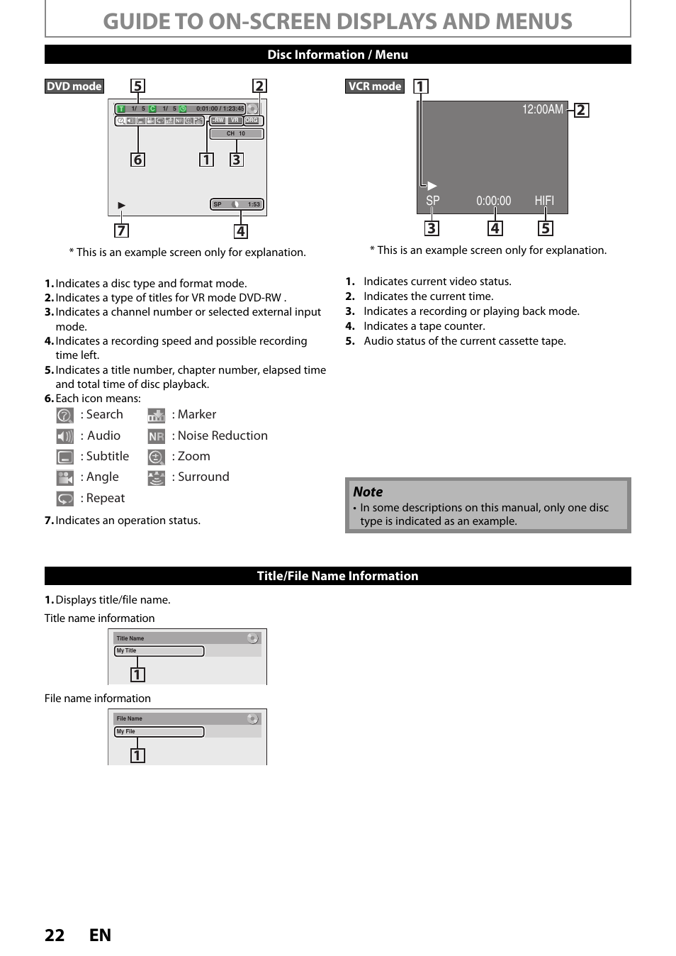 Guide to on-screen displays and menus, 22 en | FUNAI ZV450TT8 User Manual | Page 22 / 108