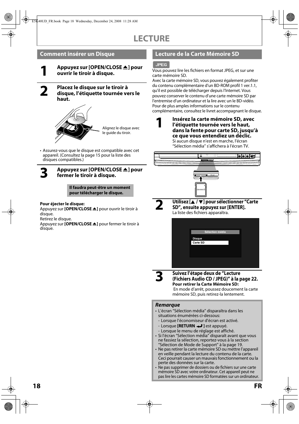 Lecture, 18 fr | FUNAI Blu-ray NB530SLX User Manual | Page 70 / 150