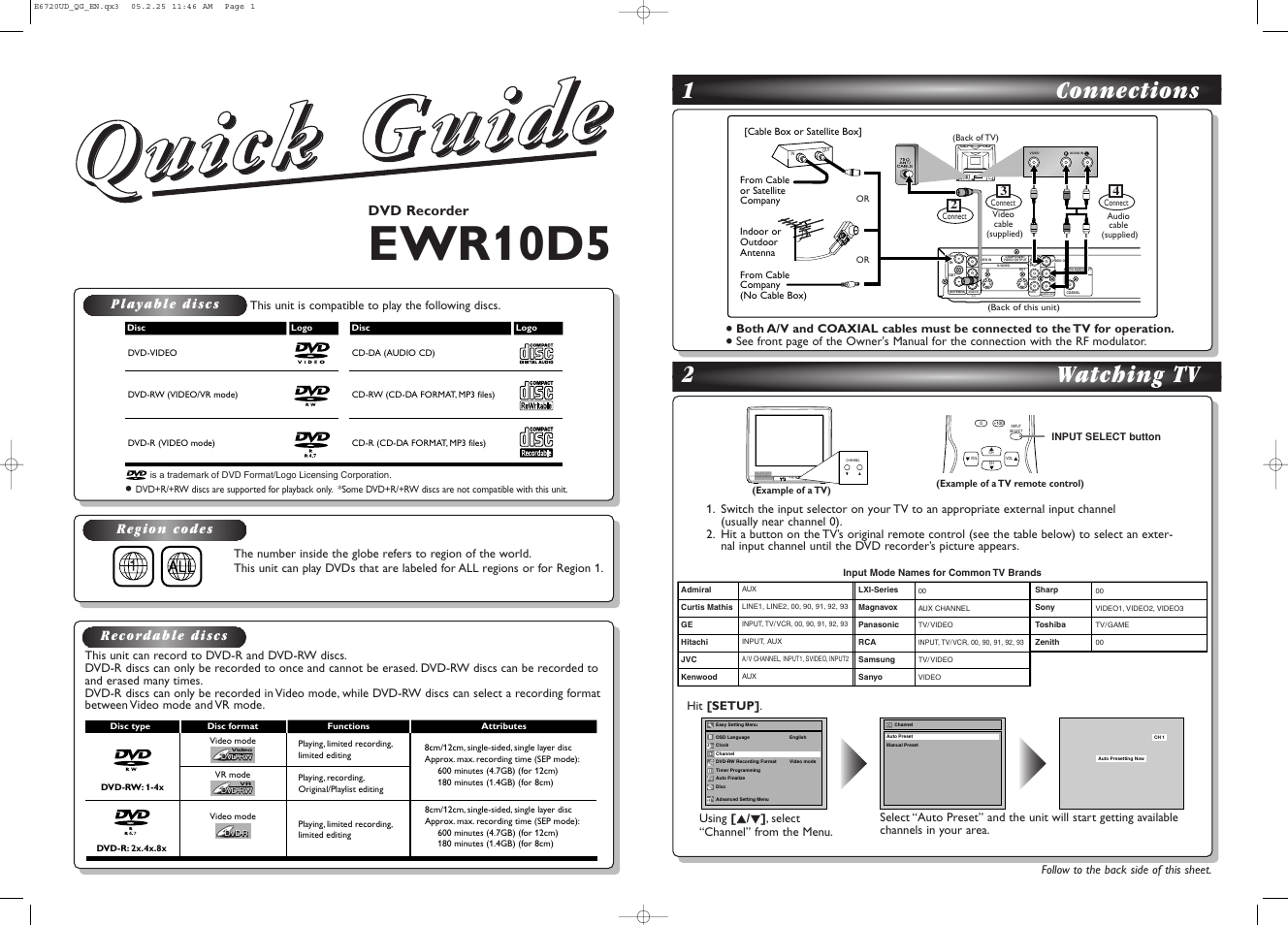 FUNAI EWR10D5 User Manual | 82 pages