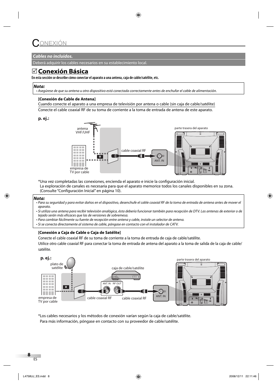 Onexión, Conexión básica | FUNAI CR270TT8 User Manual | Page 36 / 56