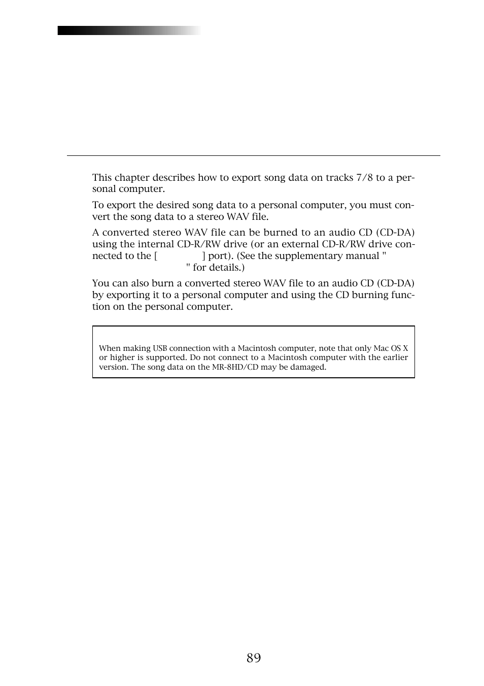 Data export to a personal computer | Fostex MR-8CD User Manual | Page 89 / 148