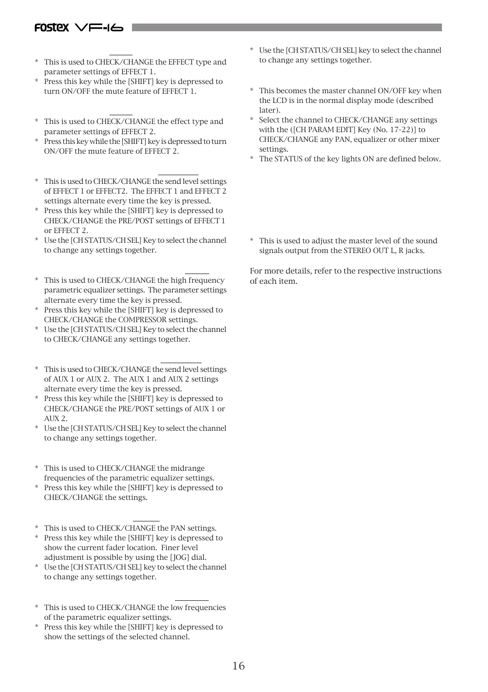 Fostex VF-16 User Manual | Page 16 / 122