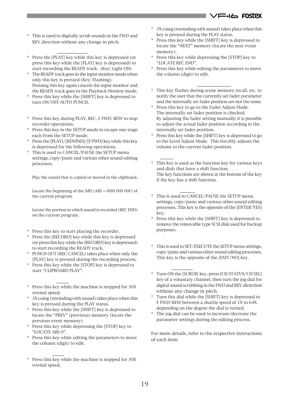 Fostex VF-16 User Manual | Page 19 / 122