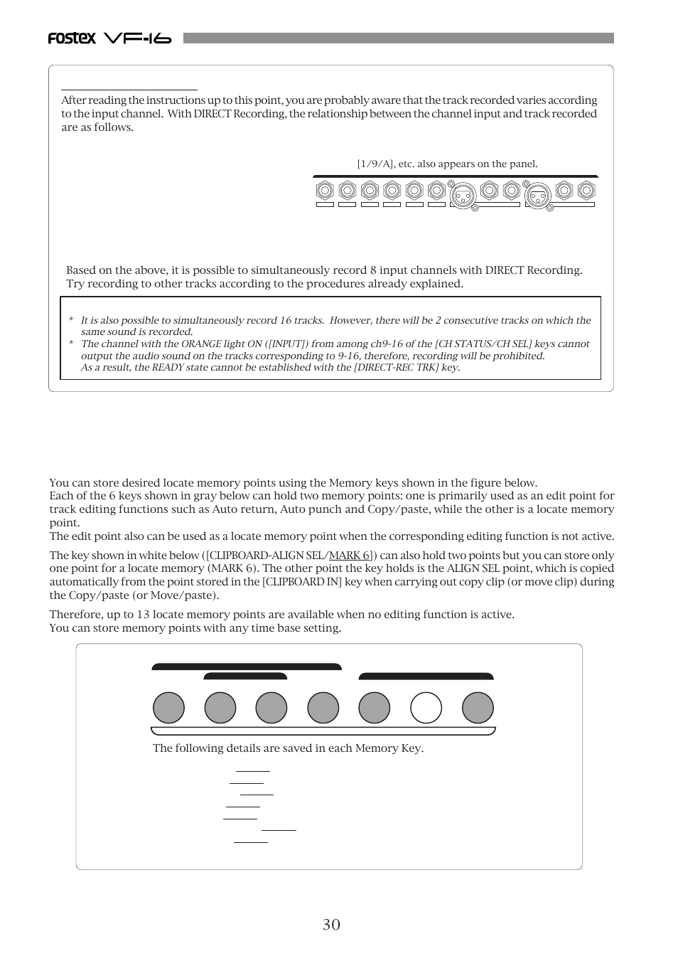 Direct recording | Fostex VF-16 User Manual | Page 30 / 122