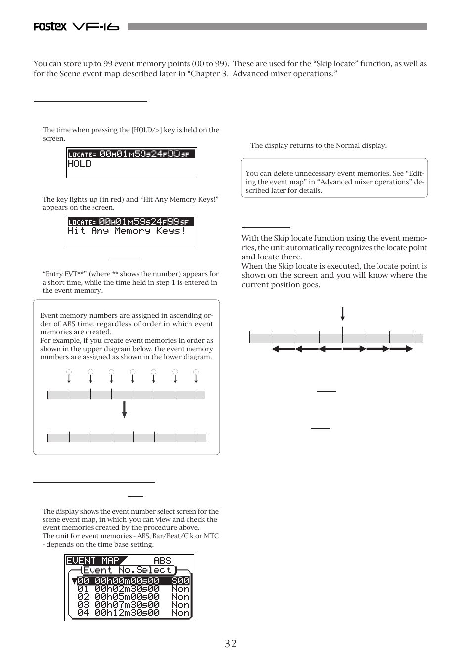 Skip locate | Fostex VF-16 User Manual | Page 32 / 122