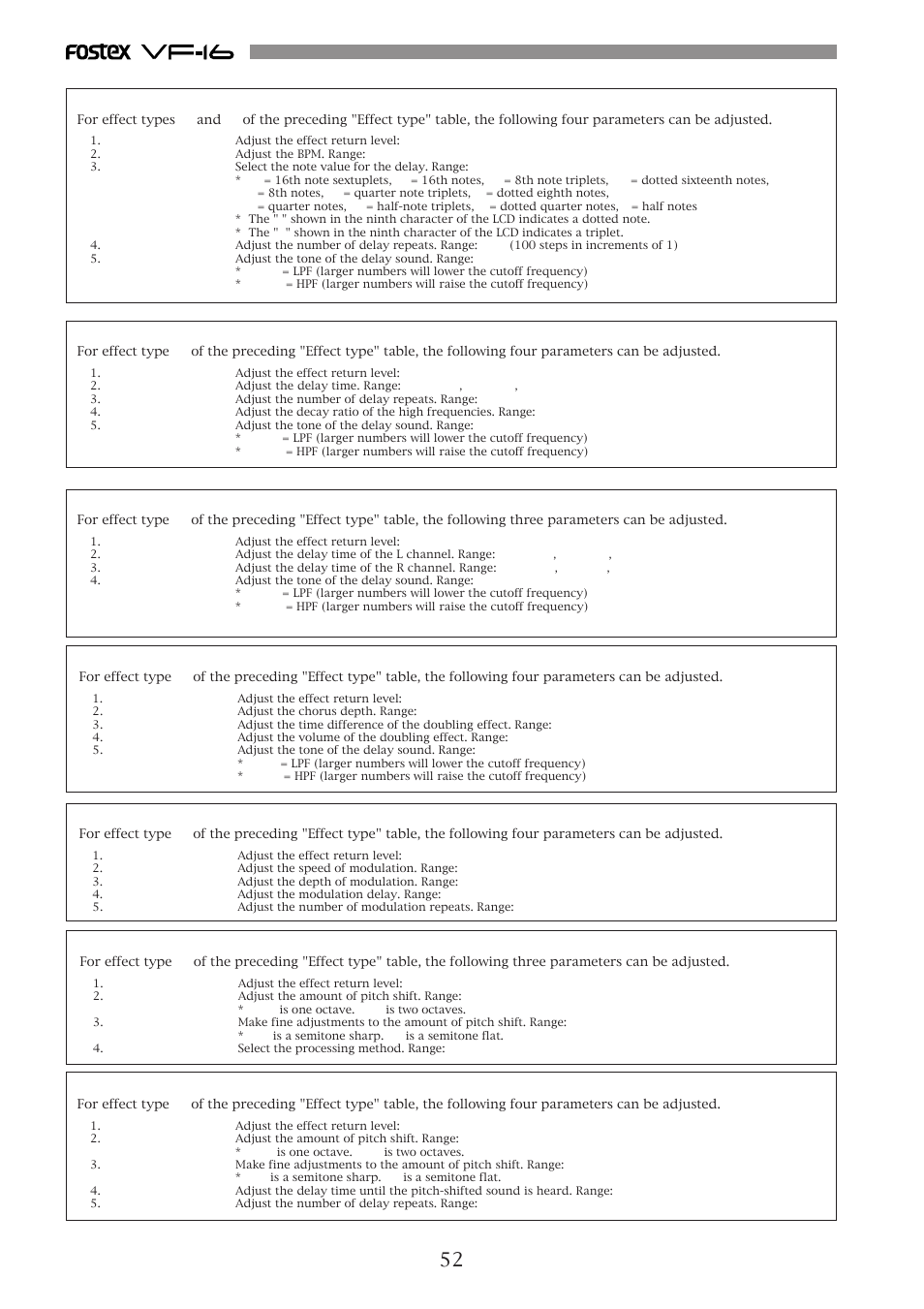 Fostex VF-16 User Manual | Page 52 / 122