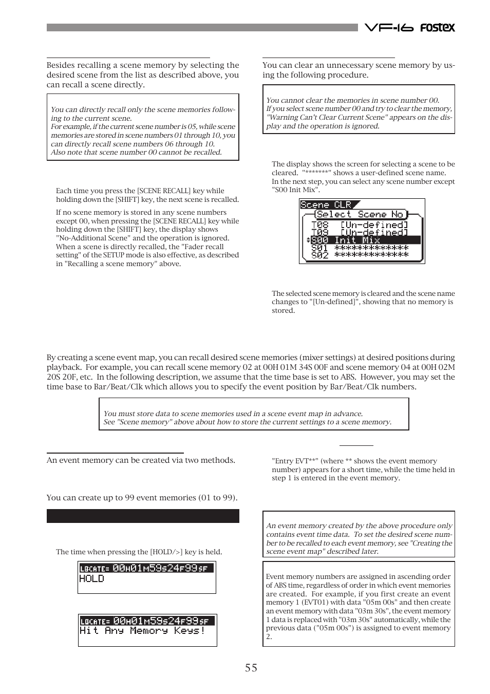 Scene event map | Fostex VF-16 User Manual | Page 55 / 122