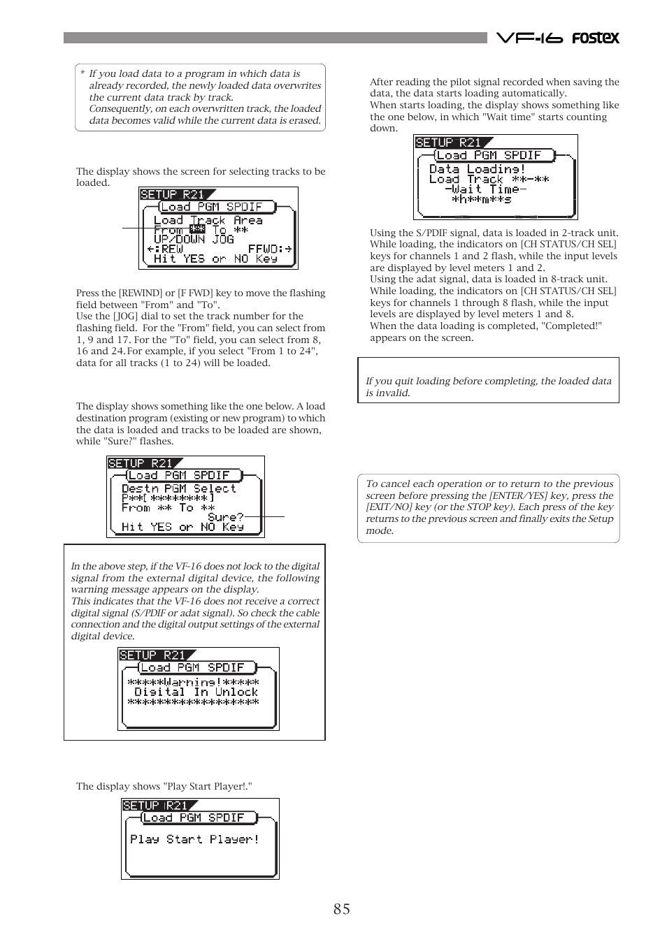 Fostex VF-16 User Manual | Page 85 / 122