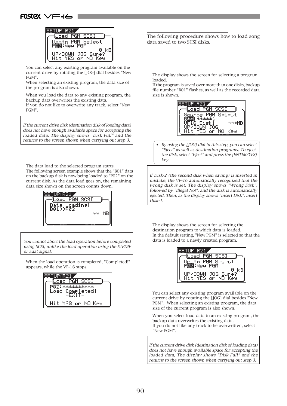 Loading from more than one disk | Fostex VF-16 User Manual | Page 90 / 122